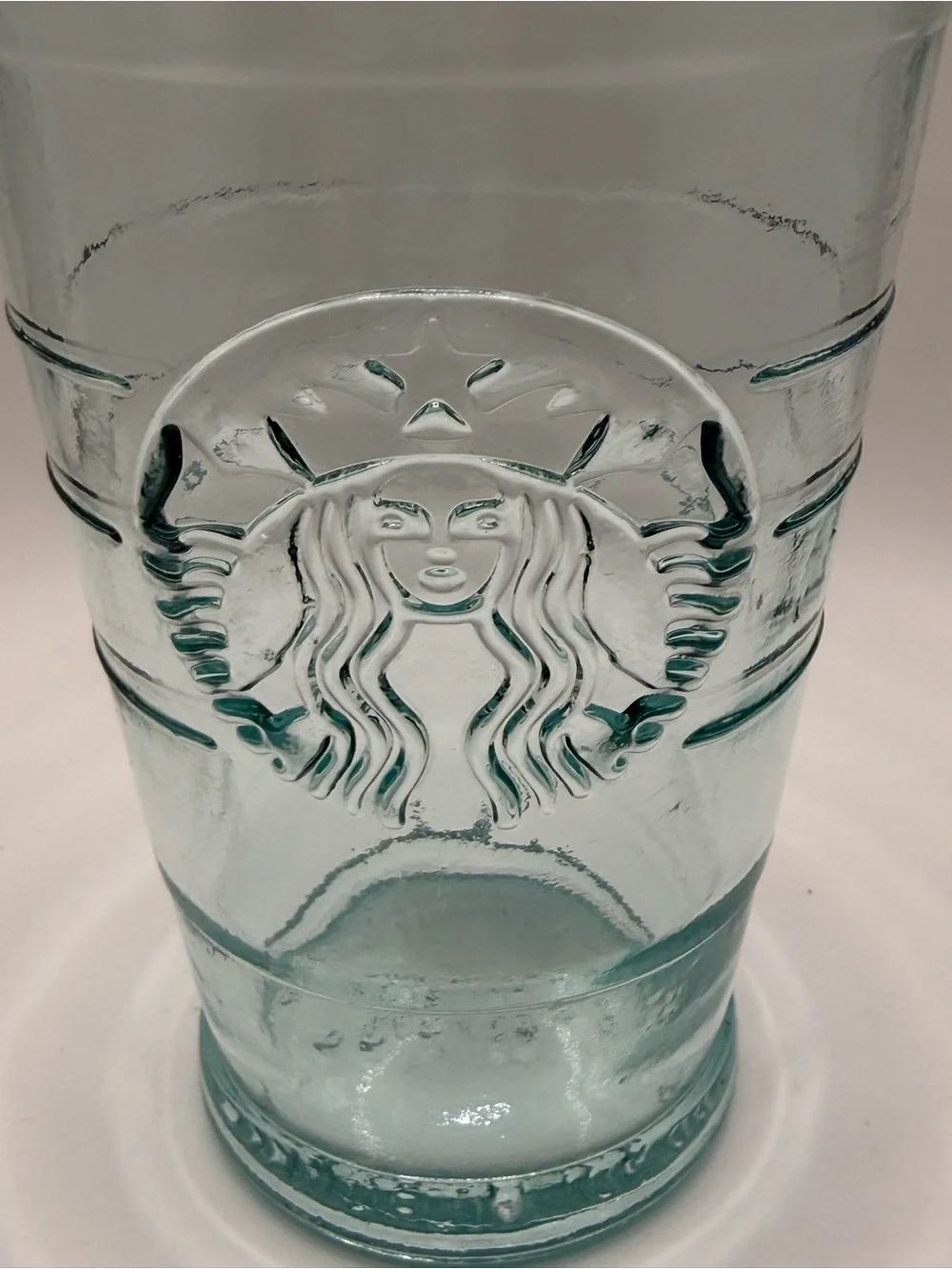 Starbucks Reusable Aqua Glass Tumbler 16 oz Made in Spain!